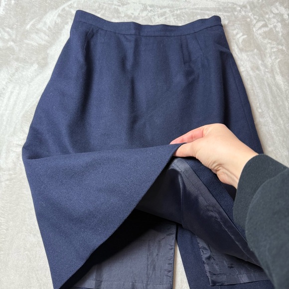 Worthington Navy Blue Wool Blend Pencil Skirt | Size 12 | Lined - Picture 3 of 9